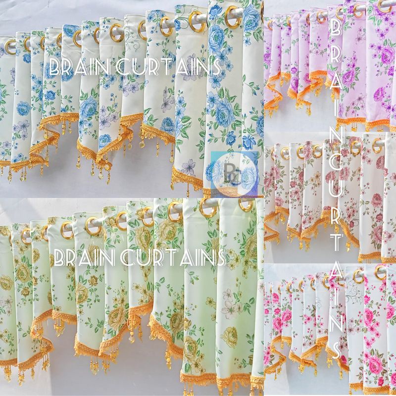 Gorden Poni Atas Pintu Loster/Poni Hordeng Bahan Blackout Shabycik Ungu Pink Biru Hijou Coklat