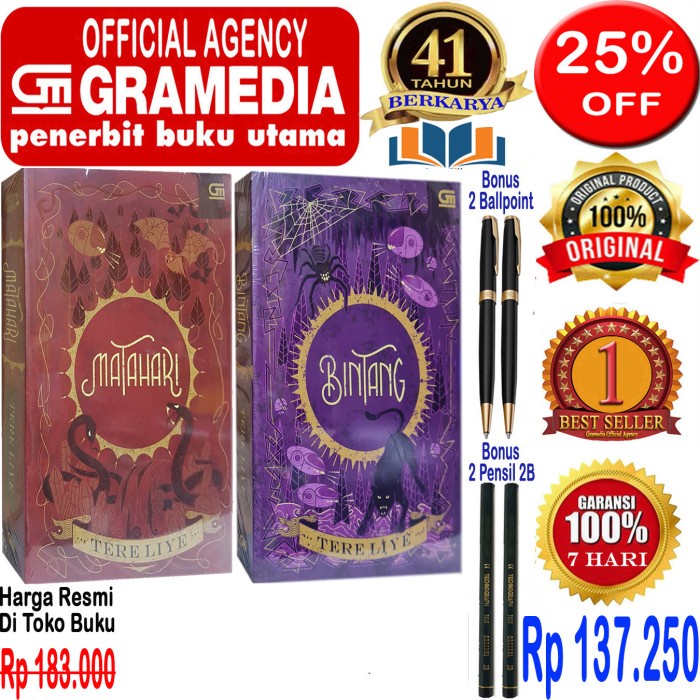 

HOT SALE!!! PAKET 2 BUKU TERE LIYE MATAHARI & BINTANG - ORIGINAL & SEGEL TERBARU
