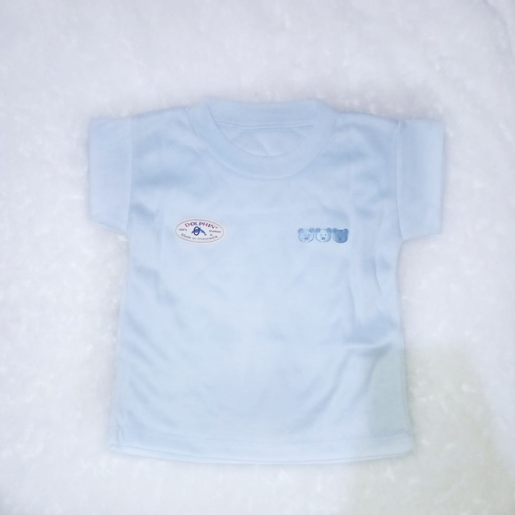 Kaos Oblong Bayi Polos Dolphin Bahan Adem 0-3 - Kaos Oblong dolphin