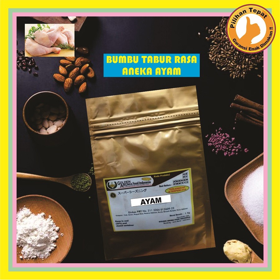 

GAFI Food Bumbu Tabur Aneka Rasa Ayam 1 kg Enak Murah Lezat Gurih Halal, Various Chicken Flavour Seasoning Powder