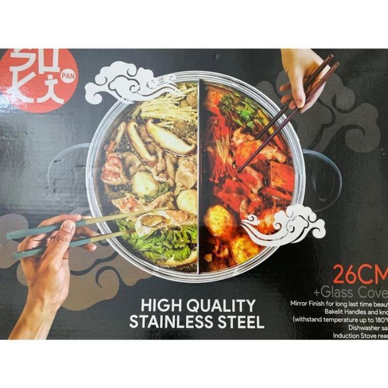 Maxim Panci Shabu Shabu Suki Stainless 26cm Sekat 2