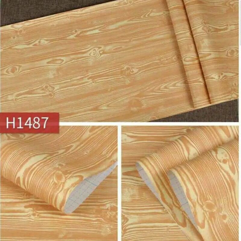 WALLPAPER STICKER DINDING TERMURAH KAYU TRIPLEK MUDA