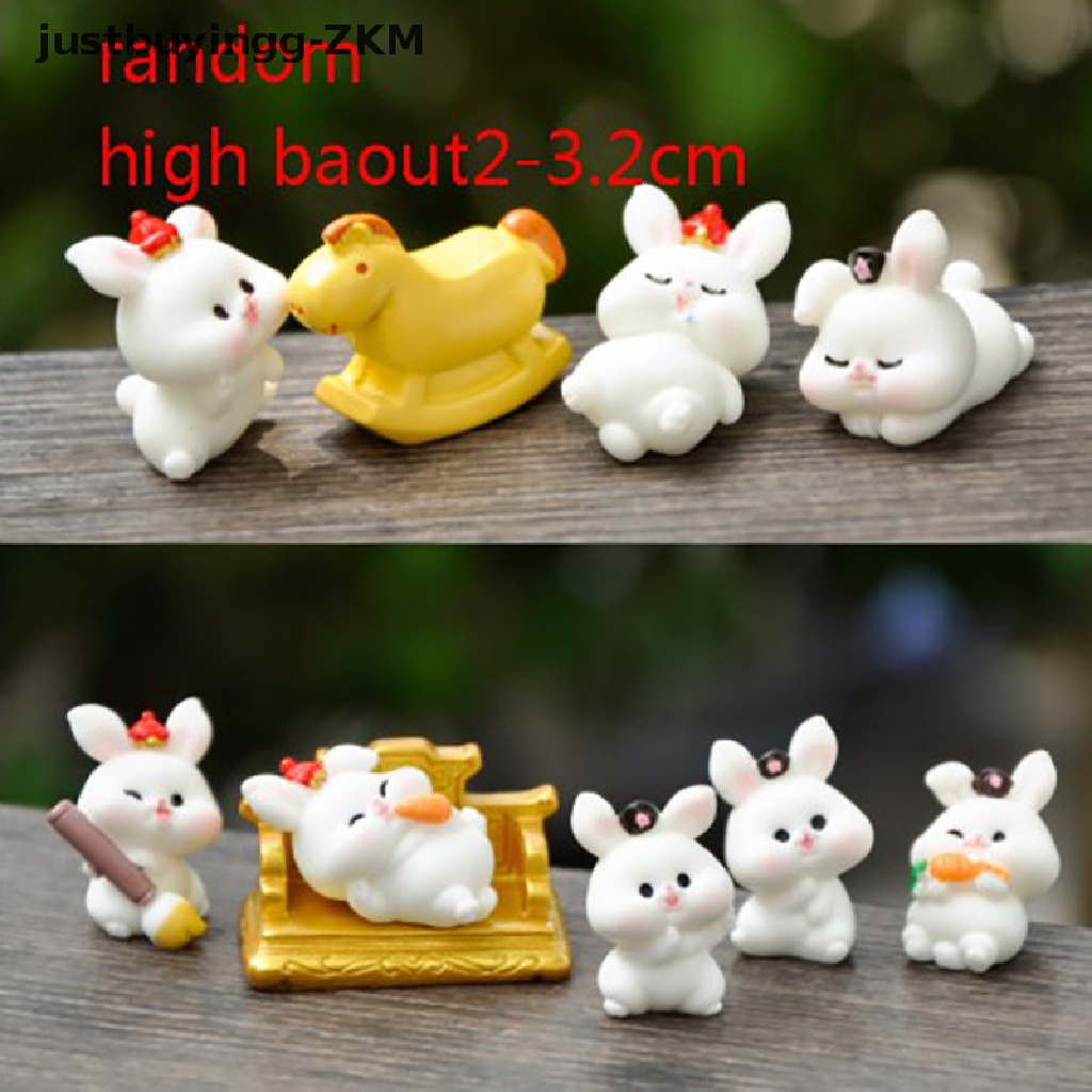 1pc Ornamen Kartun Kelinci Bahan Resin Untuk Desktop Rumah