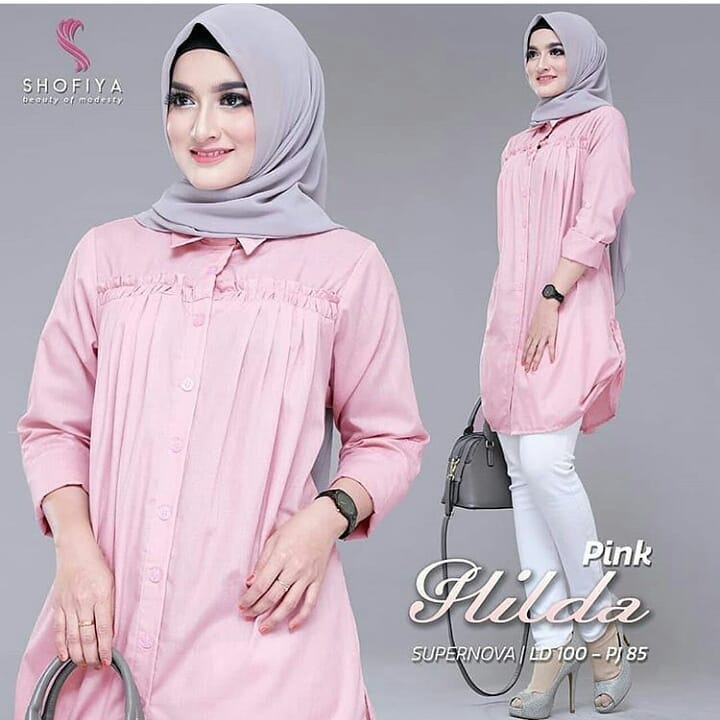 Hilda tunik wanita bahan supernova premium/baju atasan busui friendly