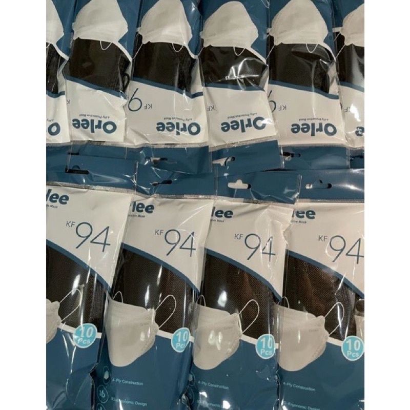 Masker Kf94 Model Korea Warna Hitam Putih Isi 10pcs