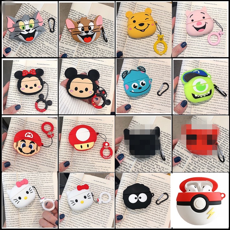 Soft Case Silikon Motif Kartun 3D Untuk Earphone TWS Airpod Pro