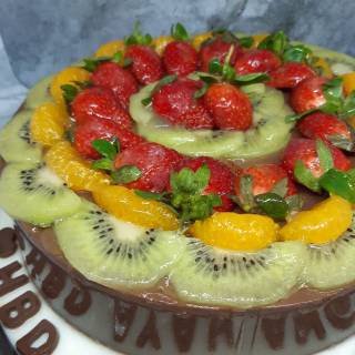 Puding Coklat Ulang Tahun Topping Buah Full | Shopee Indonesia