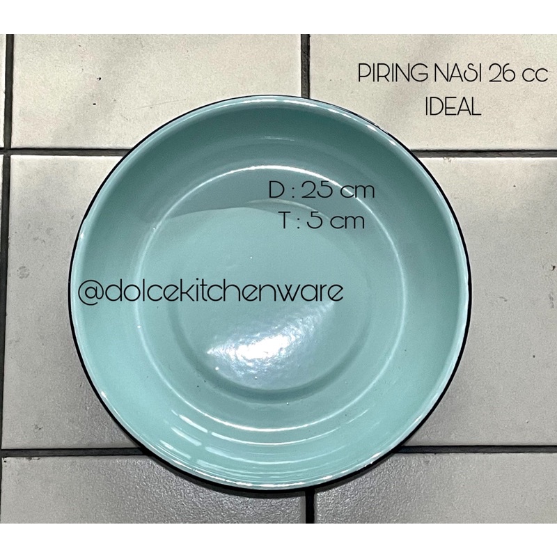 Piring Nasi / Balastrang Polos Enamel Seng Jadul Ideal Timbangan 26 cm