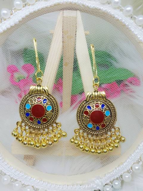 A183 Anting hijab juntai rumbai gold india