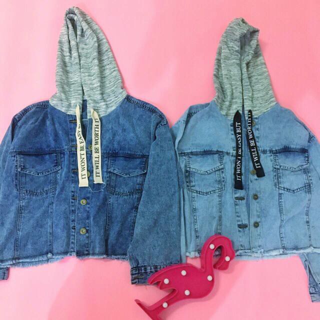 Hoodie Mix Denim Jacket ( New Jacket ) lefavelaa