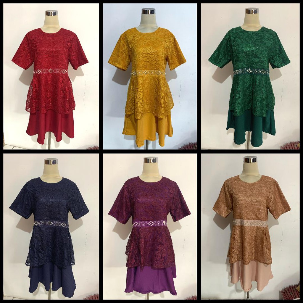 DRESS LAYLA -  TUNIK ABG ANAK MUDA PESTA ACARA IDUL FITRI MEWAH BRUKAT TILE MUTIARA PAYET POLOS