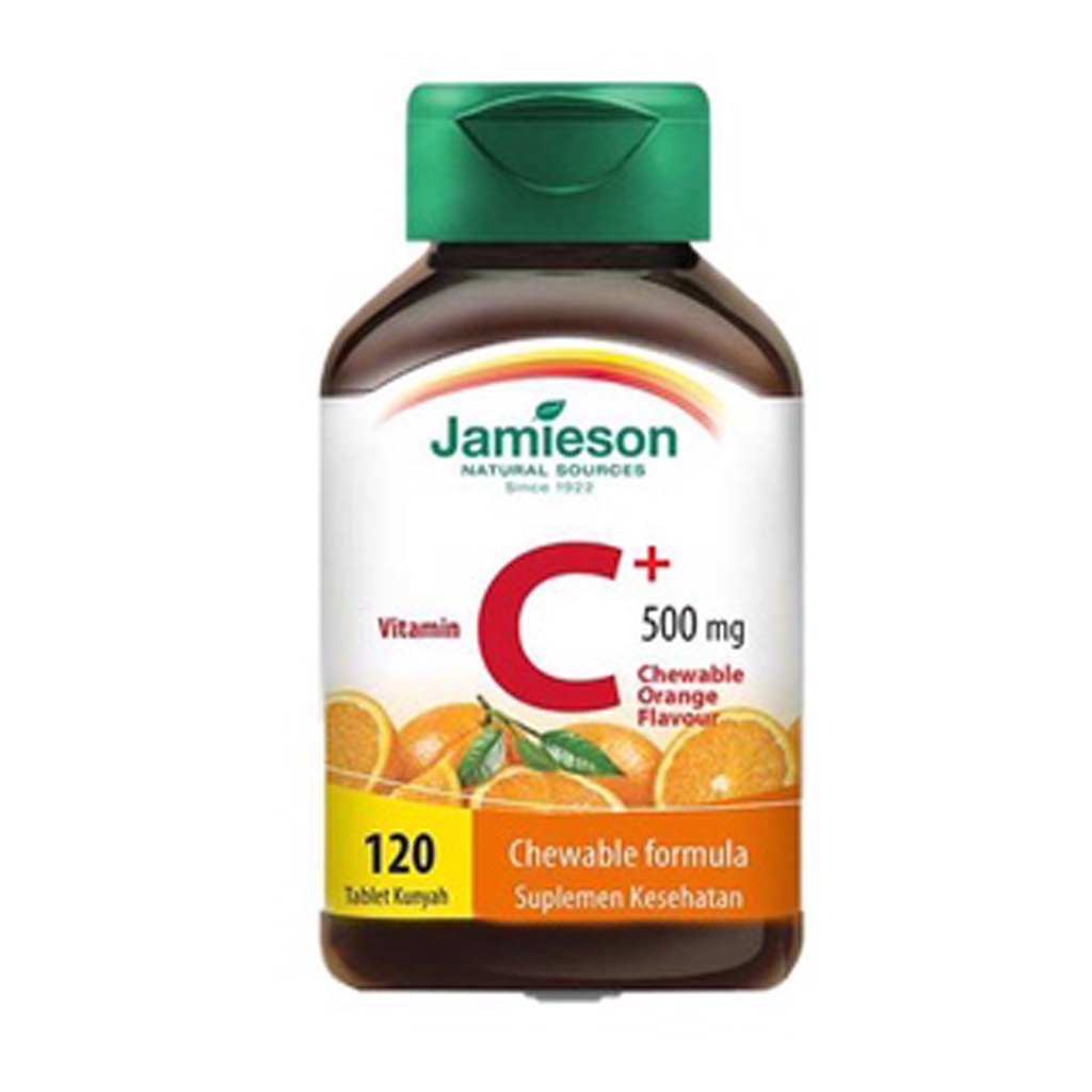 Jamieson Vitamin C Plus 500 mg Chewable (Kunyah) Orange - 120 Kapsul