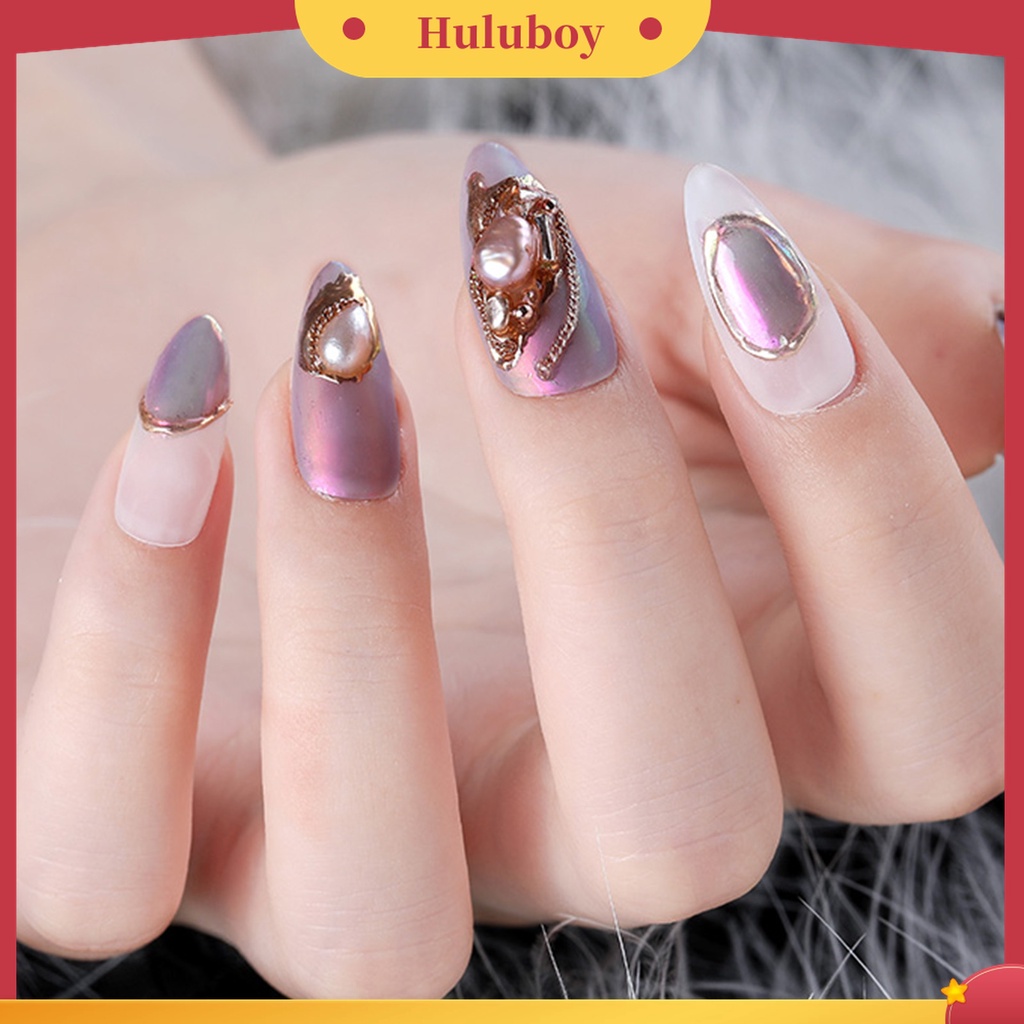 Huluboy Huluboy♡ 1 Kotak Mutiara Bentuk Kerang Batu Untuk Aksesoris Nail Art