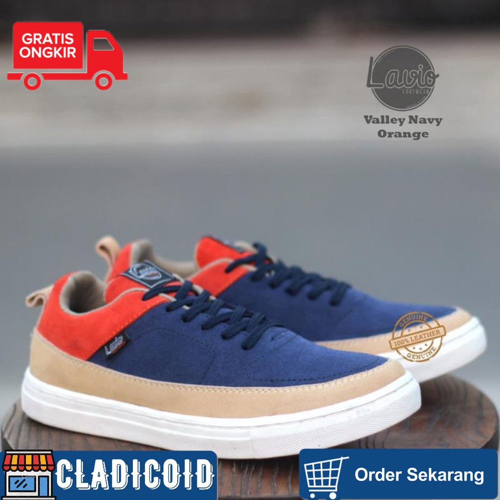 SEPATU SNEAKERS PRIA KULIT ASLI PREMIUM LAVIO VALLEY ORIGINAL SNEAKERS SANTAI OUTDOUR, JALAN