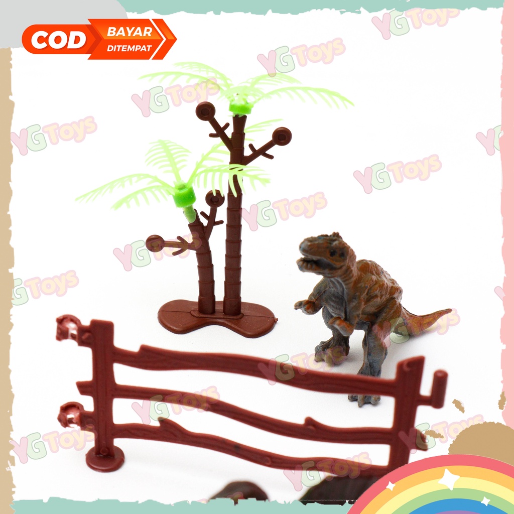 YGtoys Mainan Dinosaurus Karet Boneka Dino Mini Kecil Set