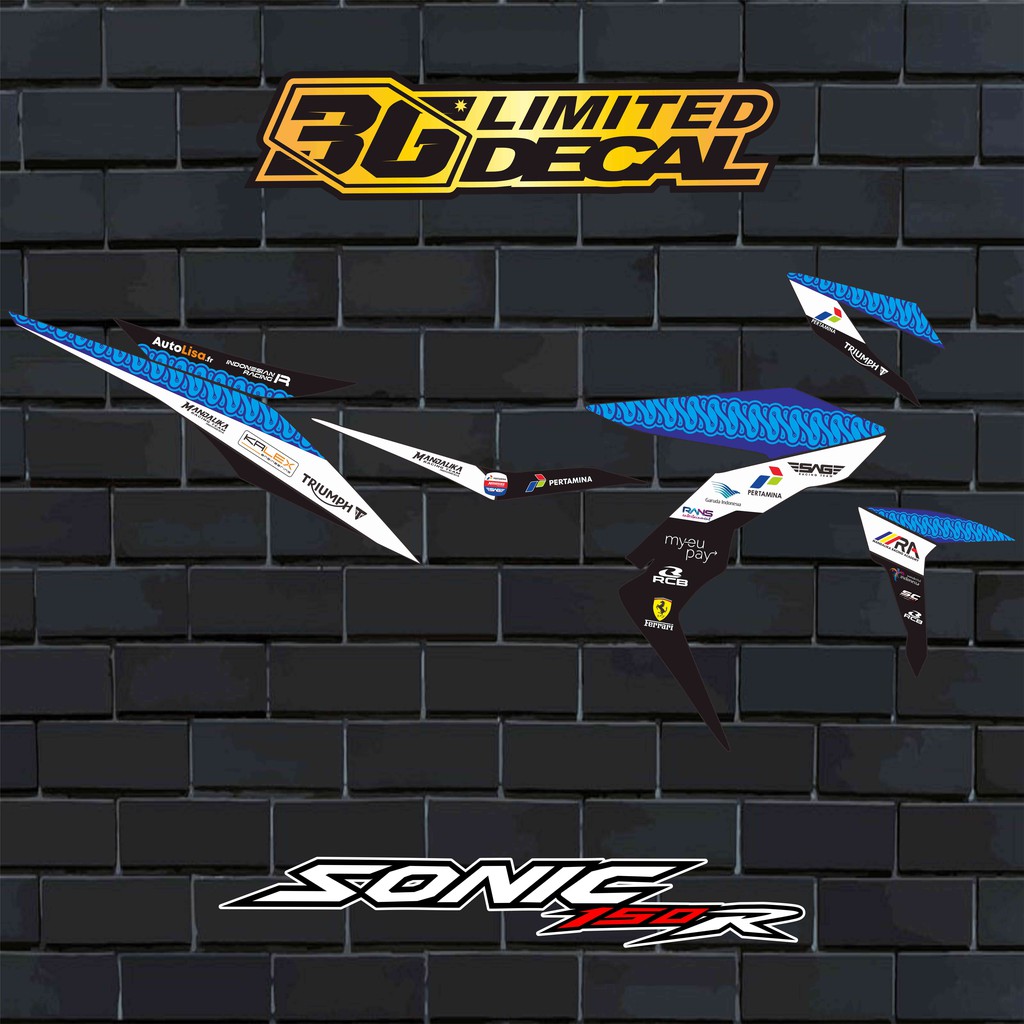Striping SONIC 150 R Motif Pertamina Mandalika