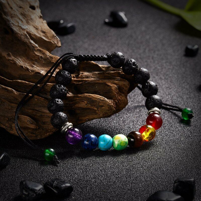 Gelang Manikmanik Batu Vulkanik Alami 7 Chakra Untuk Penyembuhan