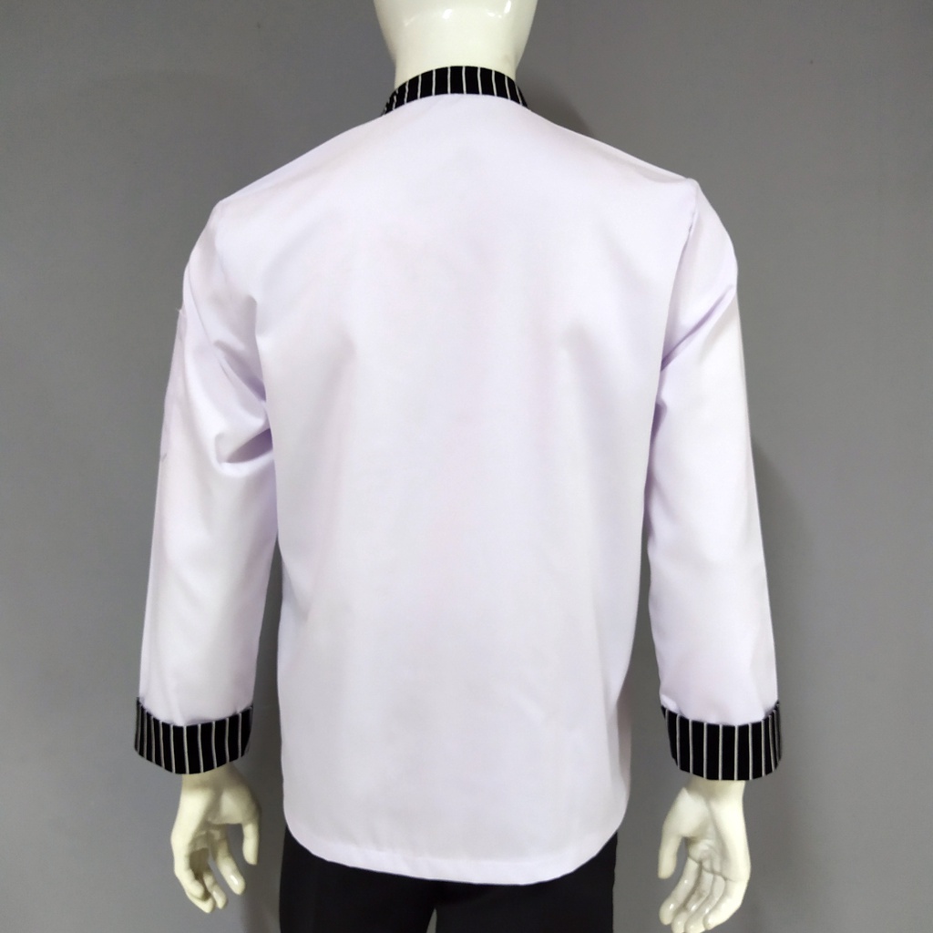 Chef Wear Baju Koki LS Putih STRIPE Ads