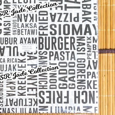 

Kertas Nasi Laminasi 25x27,5 cm Anti Lengket Kertas Burger Wax Paper Wrap Kebab Sandwich