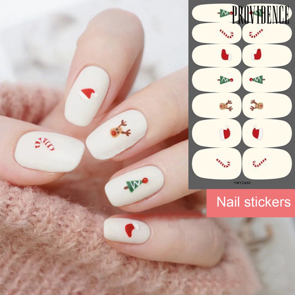 Providence Stiker Nail Art Motif Rusa / Kepingan Salju / Natal Untuk Wanita