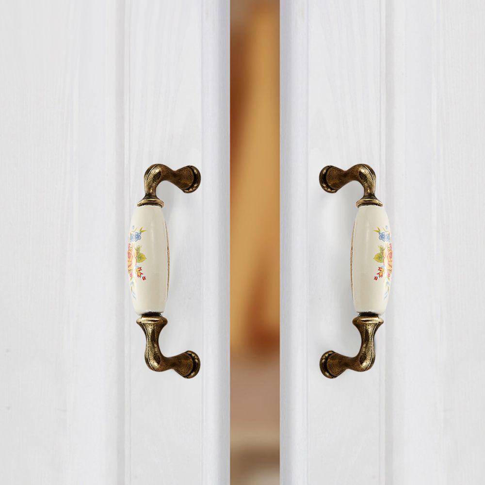 Handle Pintu Nanas Dekorasi Rumah Keramik Zinc Alloy Peralatan Furniture Dapur Gagang Lemari
