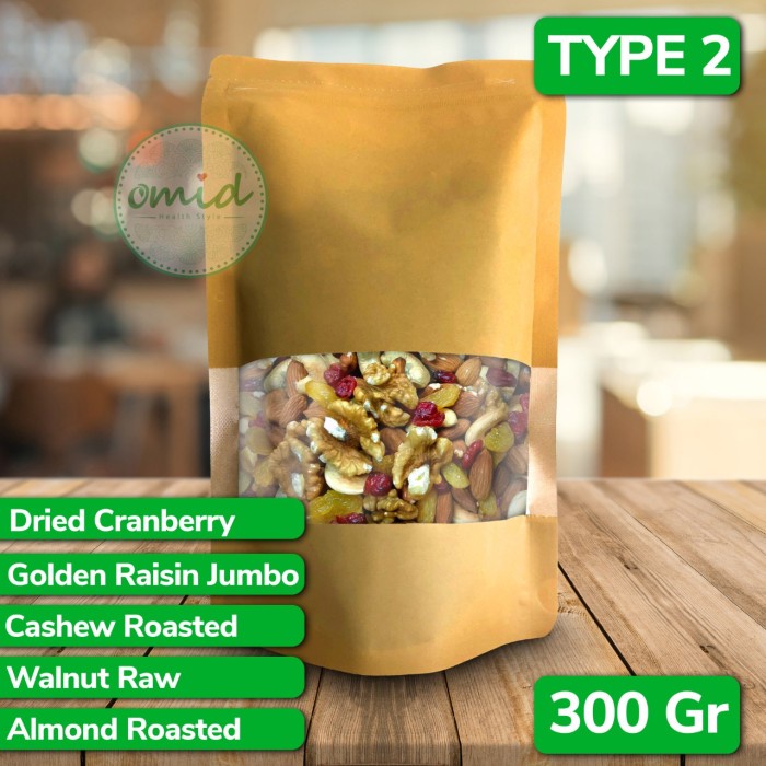 

Buah Kering - Mix Nuts / Mixed Nuts (Campuran 3 Jenis Kacang & 2 Buah Kering) 300Gr