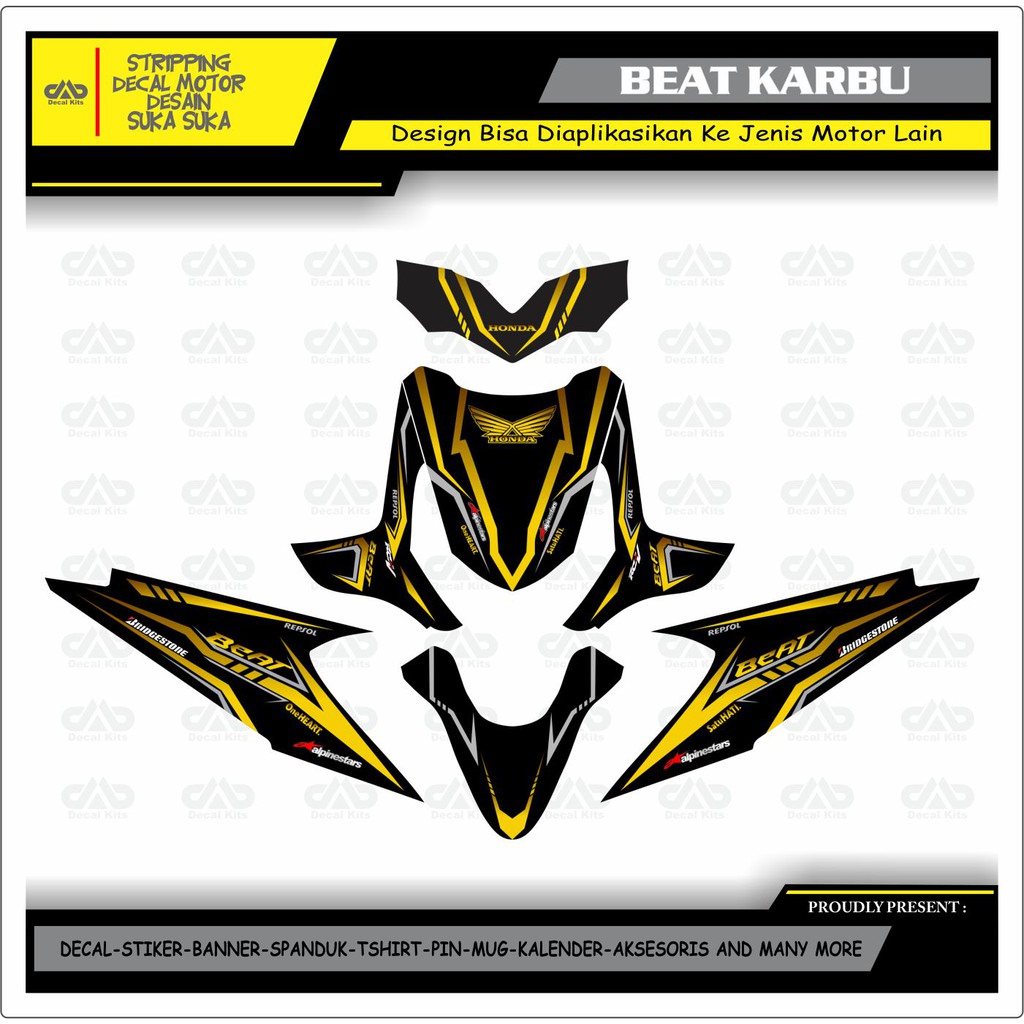 Cuting Sticker Decal Beat Karbu Full Body GRAFIS GOLD