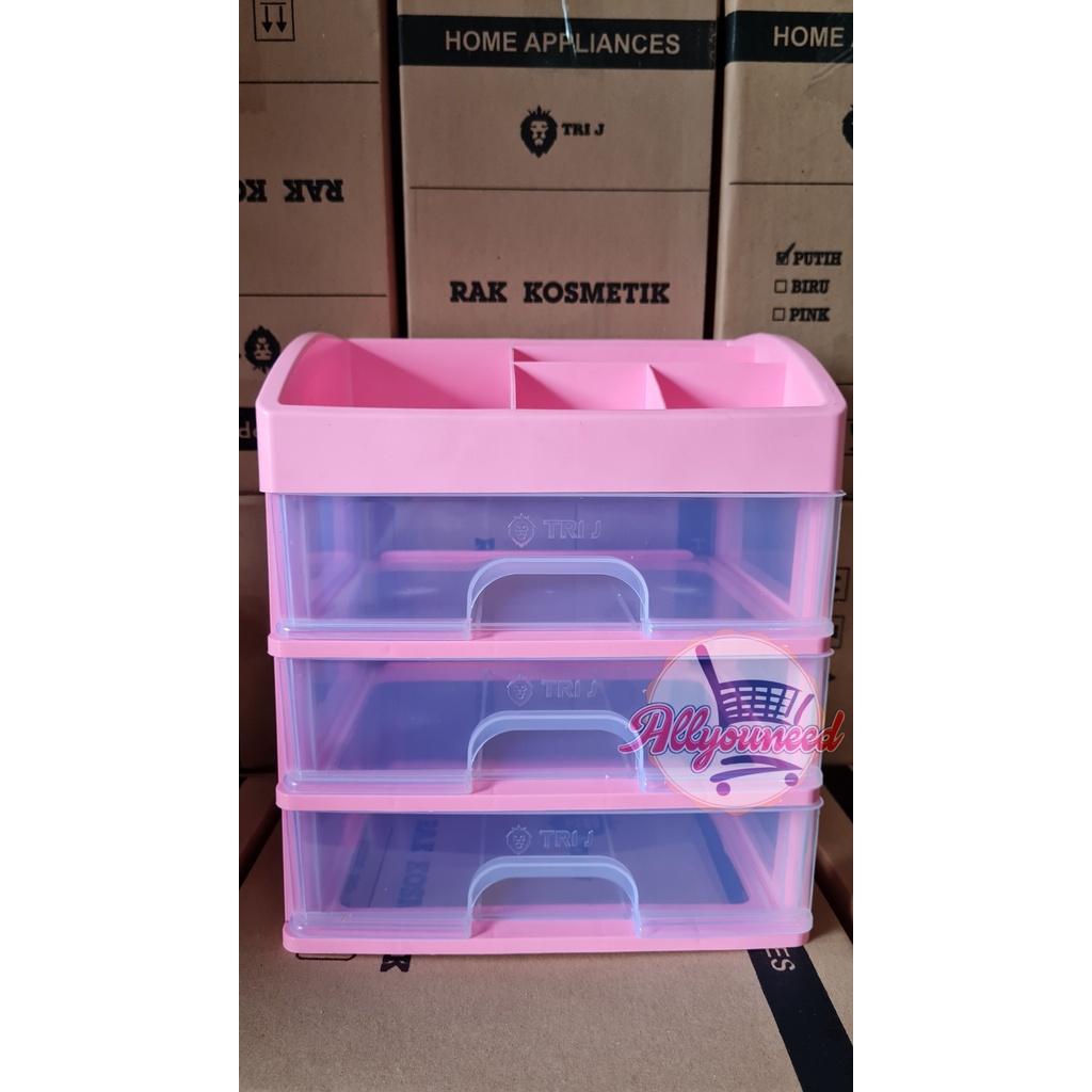 Rak kosmetik Laci Kosmetik Plastik 3 Susun 3 laci - Rak Makeup Organizer6 GDG