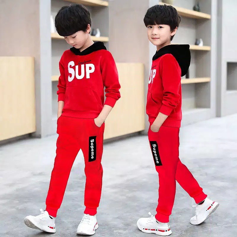 TOTOTAshop.Setelan KID TOOR &amp; SUP CS,Bahan babyterry premium,motif sablon halus fit umur 7th-11thn