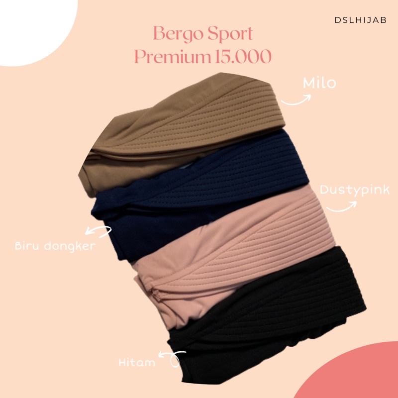 Bergo Jersey Premium || Hijab Sporty Pendek