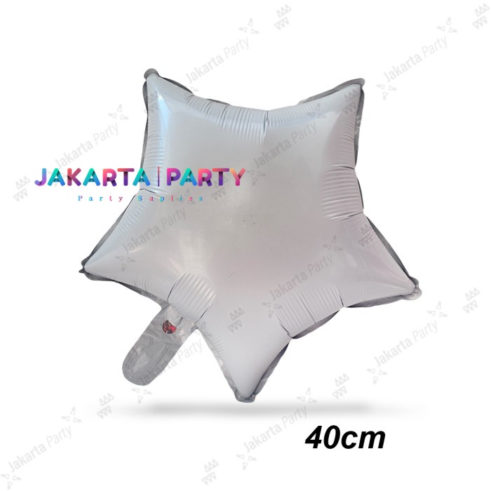 Balon Foil Bintang Putih / Balon Foil Star / Balon Bintang 40 cm