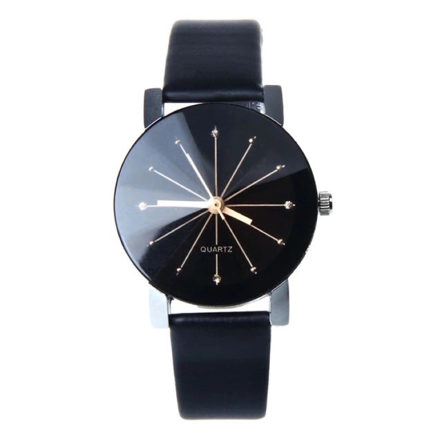 Excellent Semi Leather Fashion Watches Black