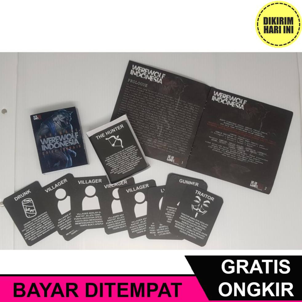 (BAYAR DITEMPAT) DE2445 WEREWOLF CARD GAME (35 PLAYER) BAHASA INDONESIA - KARTU WEREWOLF