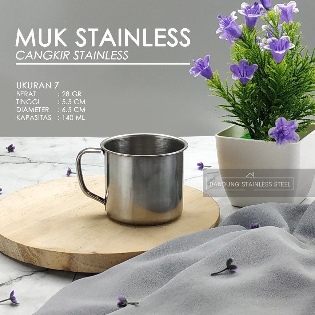 Muk mini Kopi Teh 140 ml serbaguna murah 7Cm / Gelas cangkir stainless mug