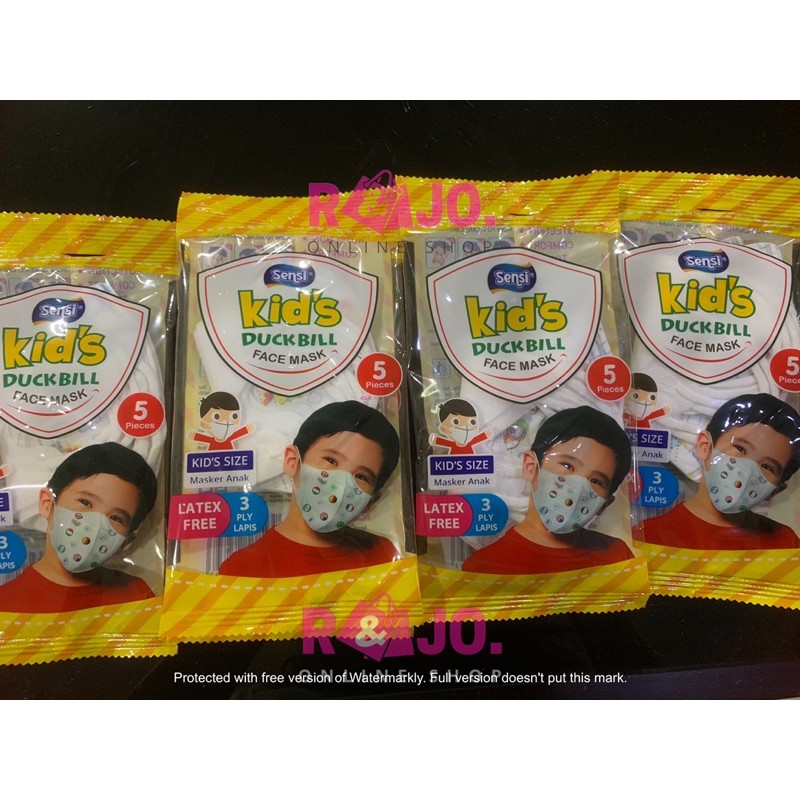 Masker Sensi Duckbill anak sachet isi 5 pcs