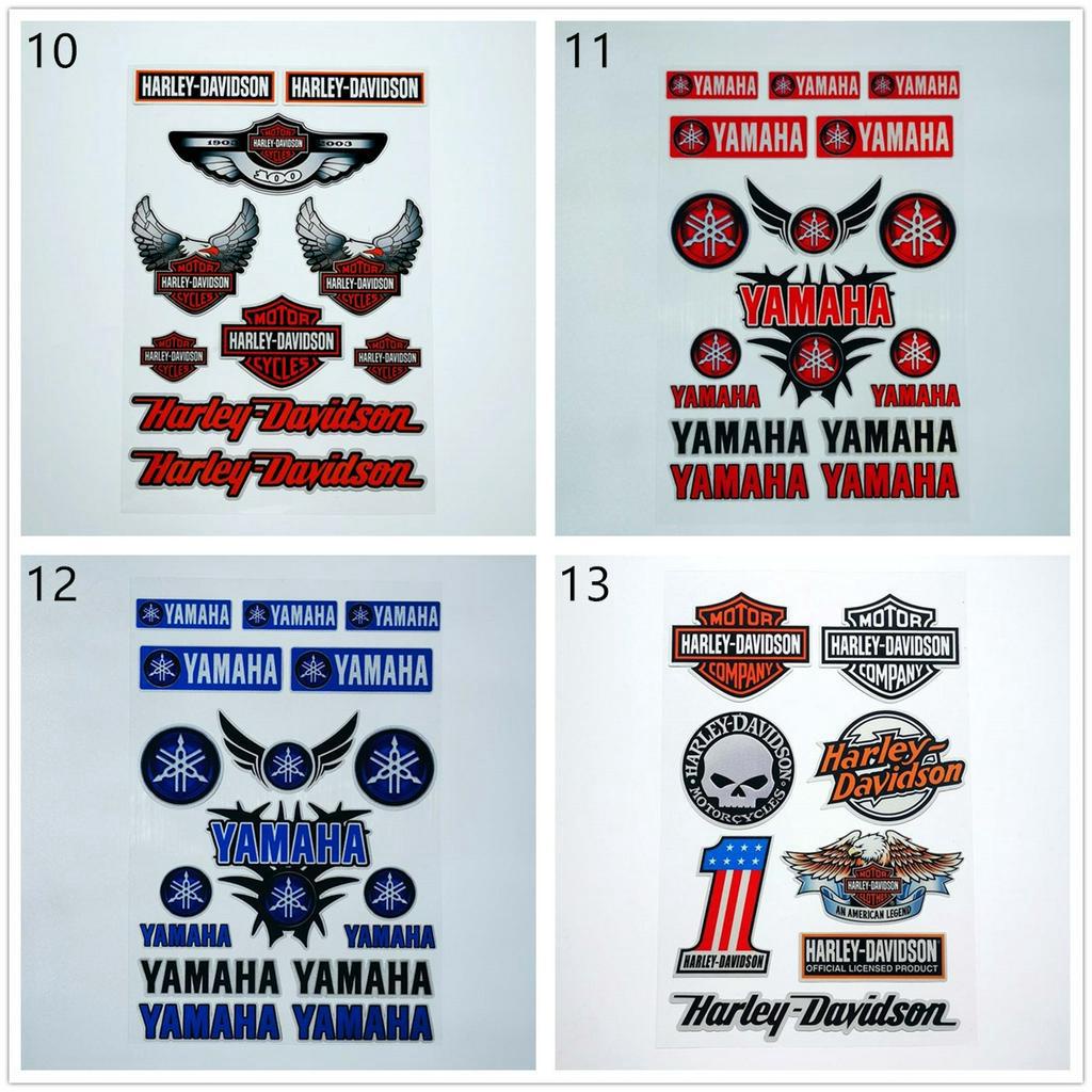 Stiker Reflektif Anti Air Motif Harley Yamaha Untuk Helm Motor