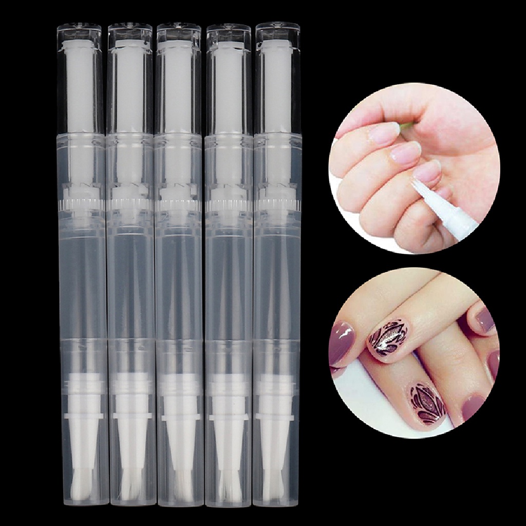 [OOID] 5Pcs 3ML Nail Nutrition Oil Empty Pen Botttle With Brush Applicator Nail Tools ID