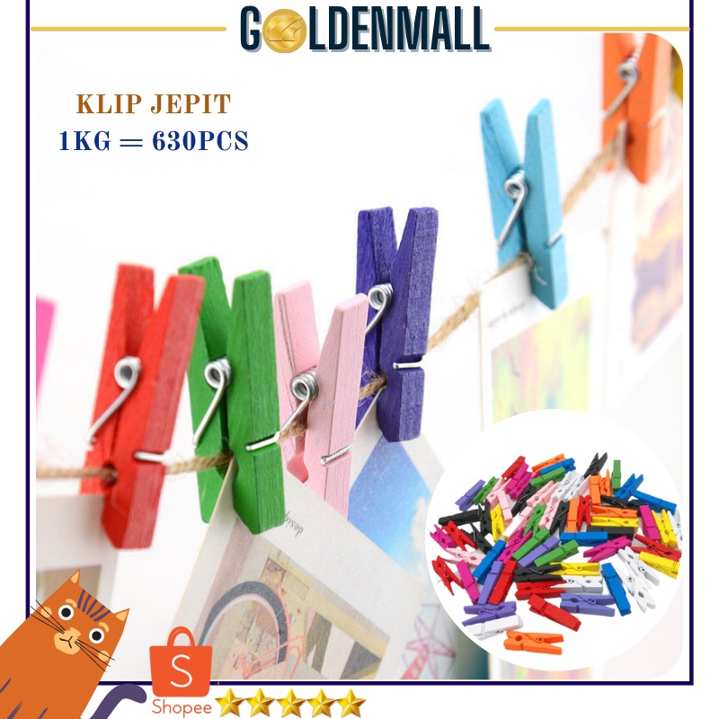 GM05 COD Jepit Kayu Warna Warni Kecil 35mm/3,5 cm Jepit kayu / Wooden Clip / klip {1KG=630PCS}