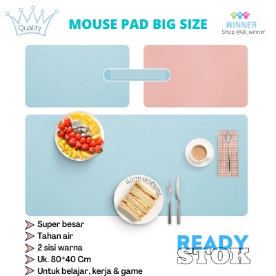 MOUSE PAD XL 2 SISI BESAR BIG GAMING DOUBLE SIDE Large 80*40CM BIG KEYBOARD PAD 2 SISI GAMING MOUSEPAD Anti Slip FASHION