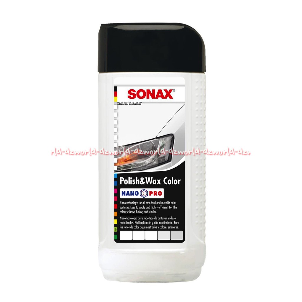 Sonax Polish &amp; Wax Color Nano Pro Cream 500ml Krim Mampu Menutupi Goresan Kecil Untuk Mobil Warna Putih White Car Sonak