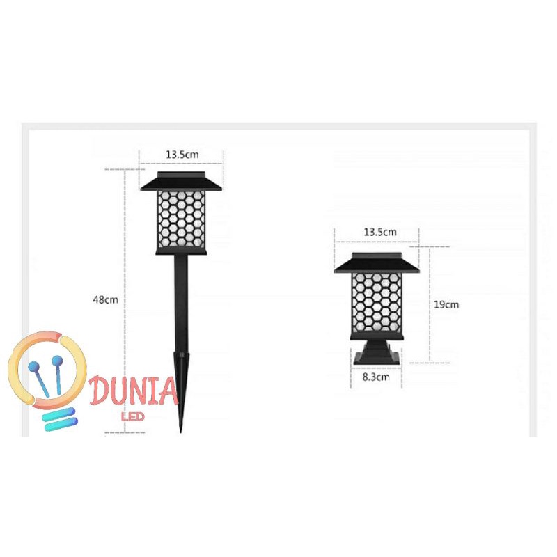 Lampu Solar Pagar Taman 5 LED Model Minimalis Besar / Lampu Tenaga Surya Sensor Cahaya Bisa Untuk Pagar