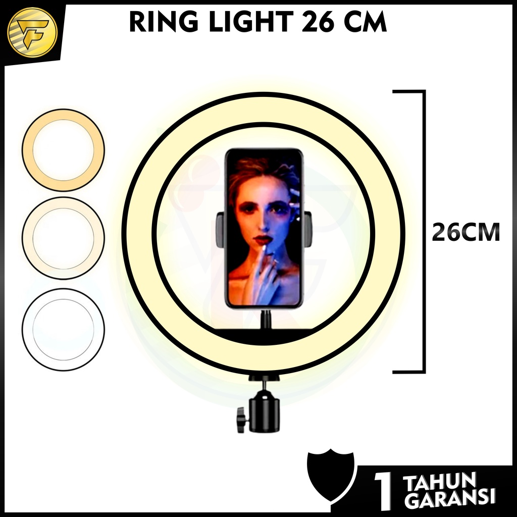 RING LIGHT 26cm Lampu LED ringlight make up Vlog live streaming Selfie