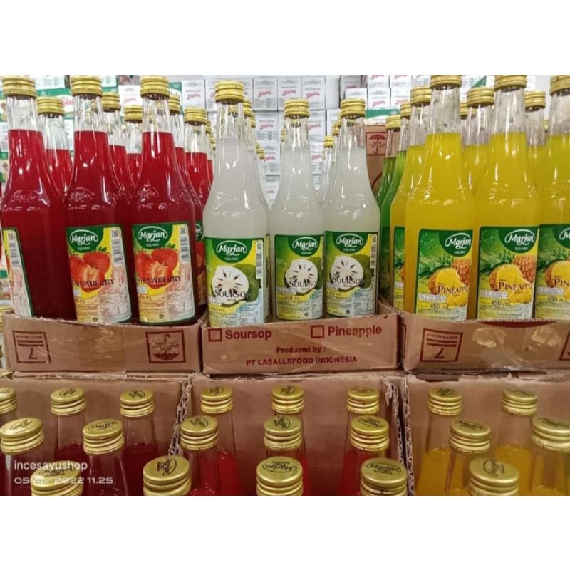 sirup Syrup Marjan squash 450 Ml all varian rasa terlengkap + free biaya packing.