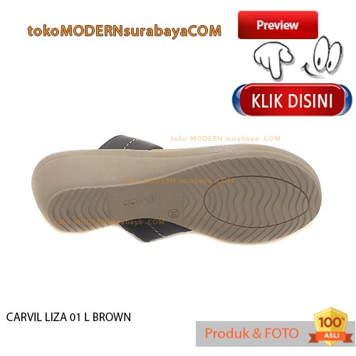 CARVIL LIZA 01 L BROWN sandal wanita wedges jepit