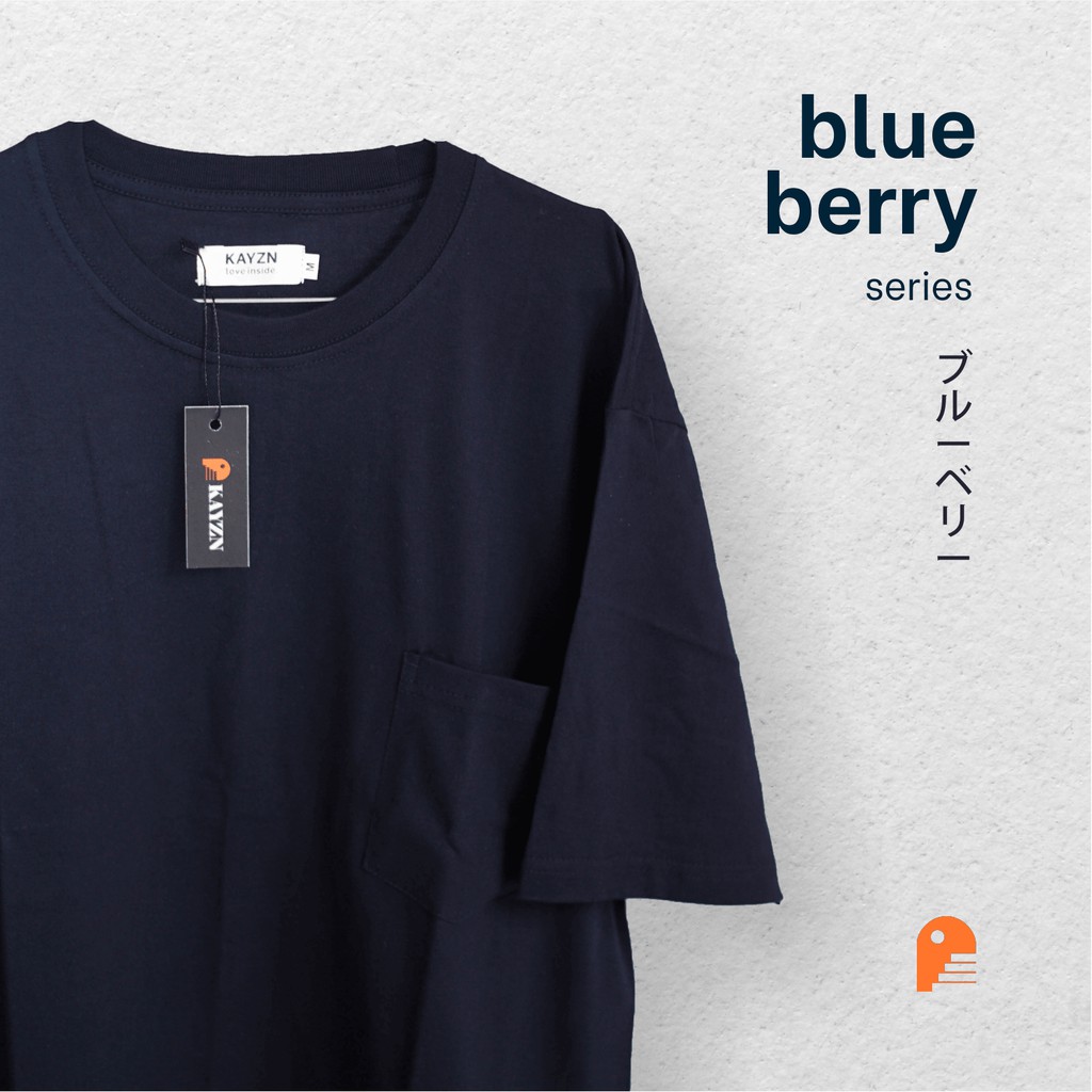 Oversized Pocket Tee BLUEBERRY Series / Kaos Oversize BIRU NAVY (Unisex)