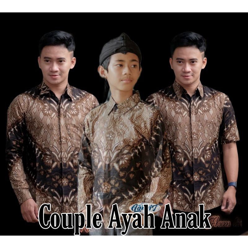 TERBARU Couple sweet || couple batik ayah dan anak cowok BATIK Lilac Batik Coklat
