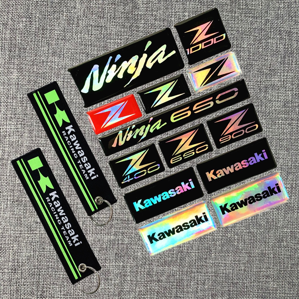 Gantungan Kunci Logo Z1000 Ninja 650 Kawasaki 3D Warna Pelangi