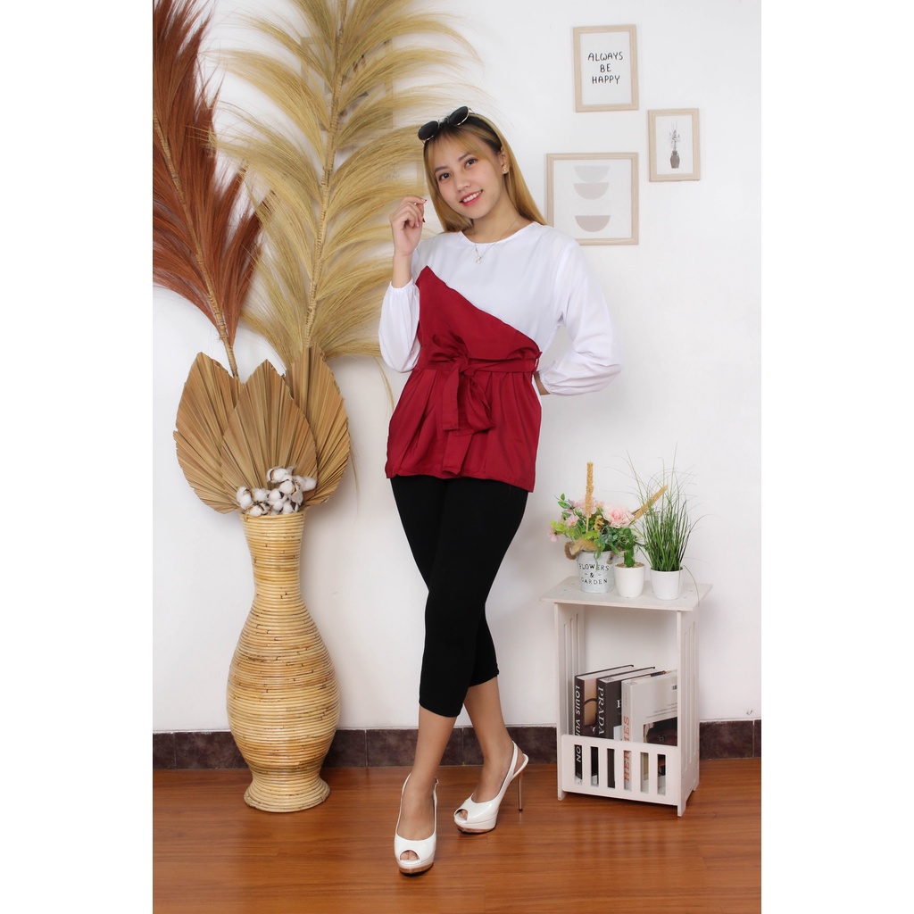 [12.12] RX FASHION AMIRA BLOUSE / CHEMILL BLOUSE BAHAN WOLFIS UKURAN ALLSIZE FIT L