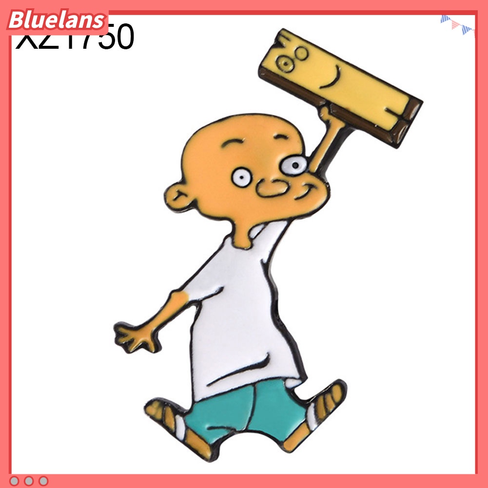 Bros Pin Desain Kartun Pria Dan Wanita Bahan Alloy Kayu Untuk Denim