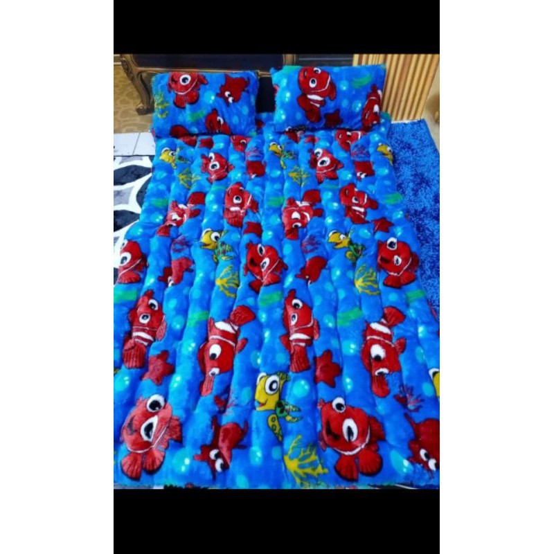 Kasur Lantai Bulu Rasfur Tebal 6cm Sudah termasuk bantal 2